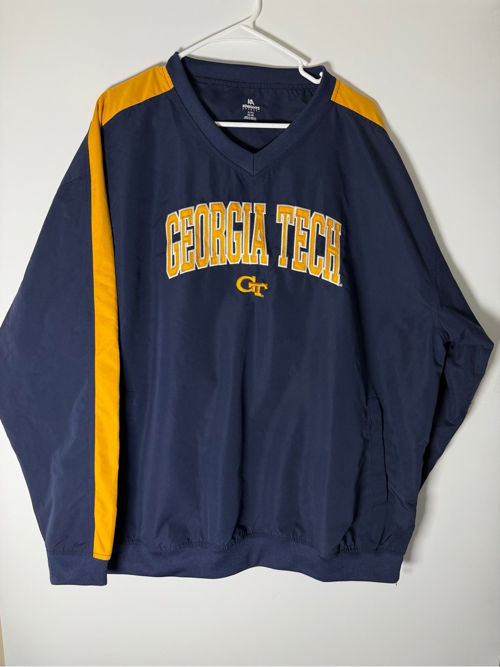 Knights Apparel Navy and Gold V-Neck Georgia Tech Pullover